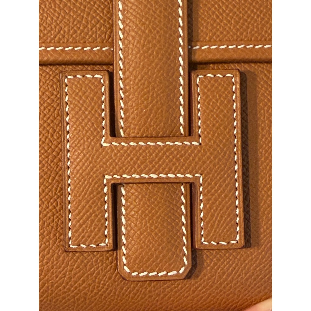 Hermes Jige Elan 29 Clutch Bag Gold Epsom Leather H Logo Brown Handbag Boxed - Picture 10 of 11